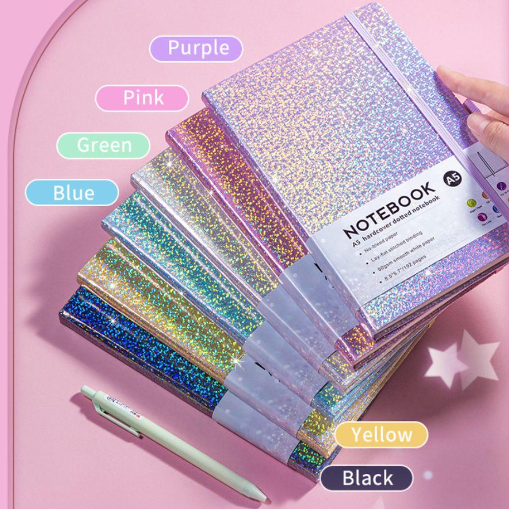 A5 Bling Notebook 192 Lined Pages Sparkle Glitter Journal Notebook Notepad College Ruled Hardcover Notebook for Girls Women