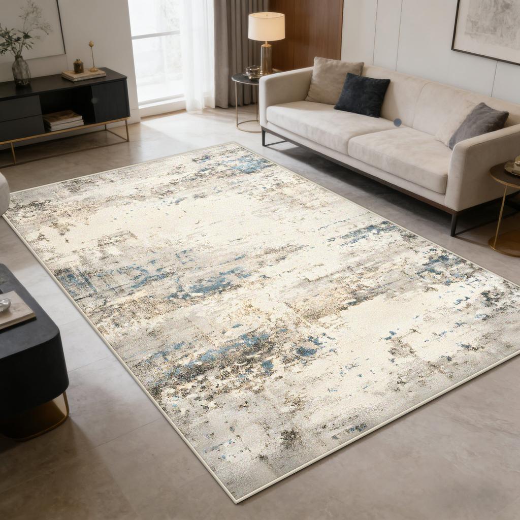 Abstract Ink Wash Style Living Room Carpet Light Luxury Decoration Study Bedroom Washable Rug Office Cloakroom Table Chair Mat