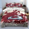 "Red and White Abstract Avalanche Design" Print Bedding Set Duvet Cover Pillowcases (1* Duvet Cover 2* Pillowcases Do Not Include Comforter)