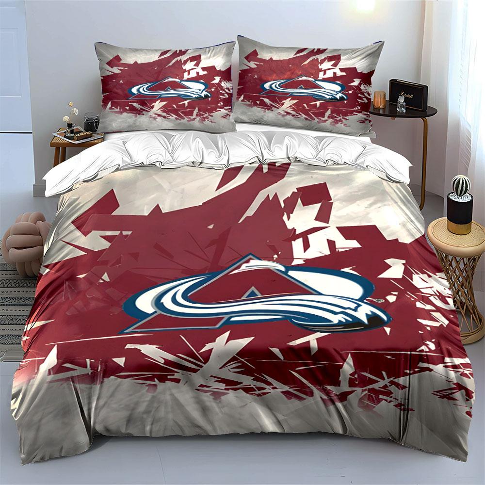 "Red and White Abstract Avalanche Design" Print Bedding Set Duvet Cover Pillowcases (1* Duvet Cover 2* Pillowcases Do Not Include Comforter)