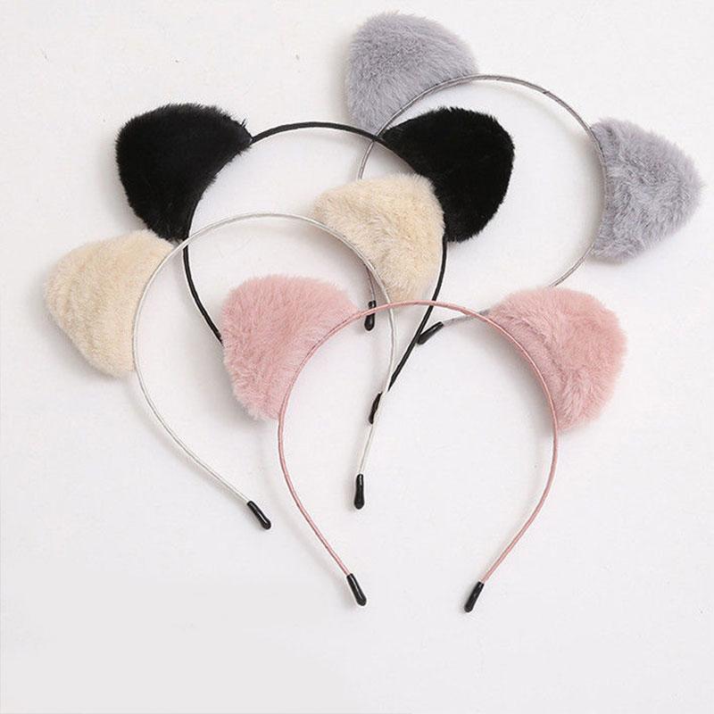 1Pc Plush Daily Use Cat Ear Decoration Cartoon Headband Cute Hair Accessory