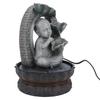 LED Resin Buddha Tabletop Waterfall Fountain Relaxing Indoor Decoration for Home OfficeUS Plug 110V