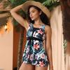 2024 New European & American Print Bikini with Slimming Short Skirt - Fashionable & Sexy Swimsuit
