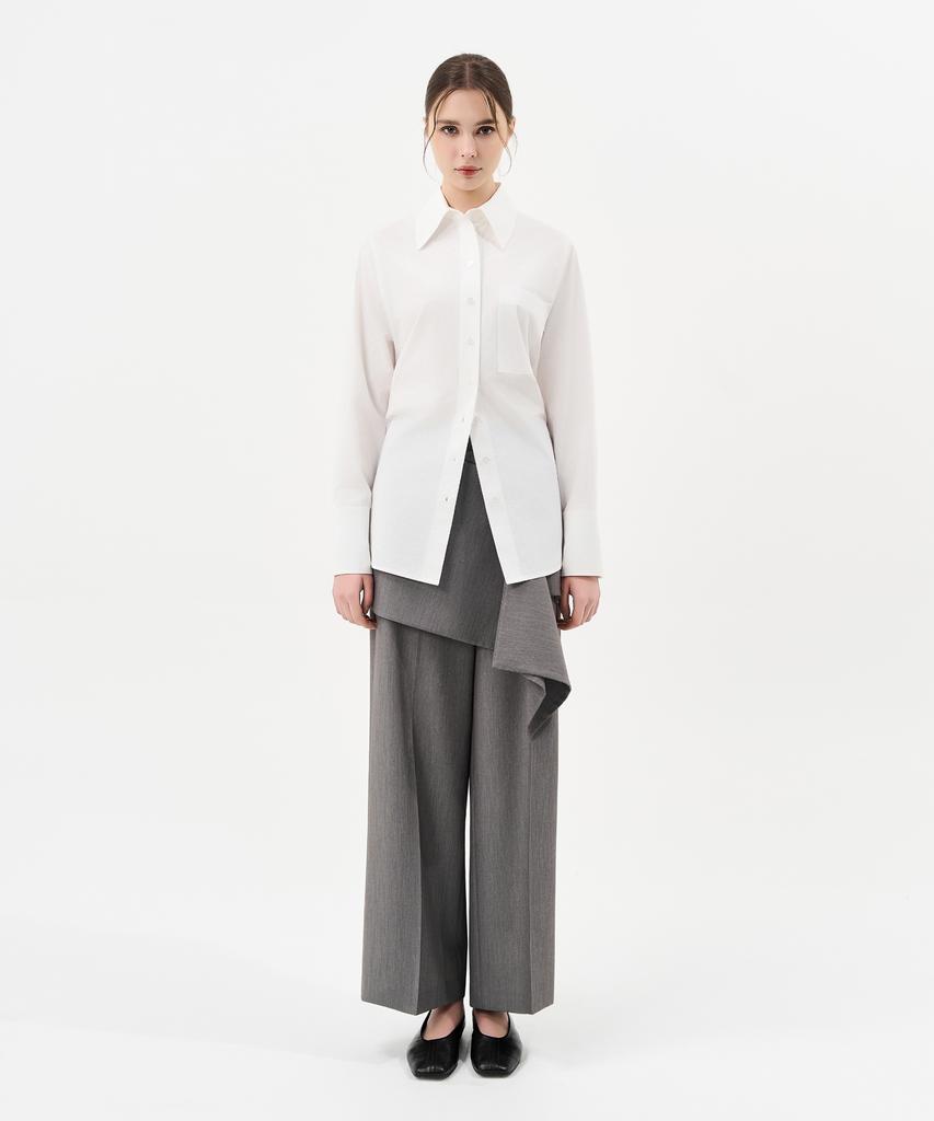 Laneonkyulleoseu Layered Wrap Skirt Pants Set_Melange Grey