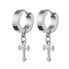 Pieced Women Men's Stainless Steel Earrings Punk Cross Hoop Earring Jewelry Accessories