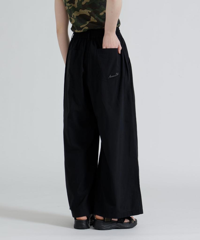 AVIREX DESIGN BELT TUCK DETAIL PANTS, Long Bottoms, Easy Waist, Casual, Loose Fit, Women's, One Size, 010 black, 783-6110601