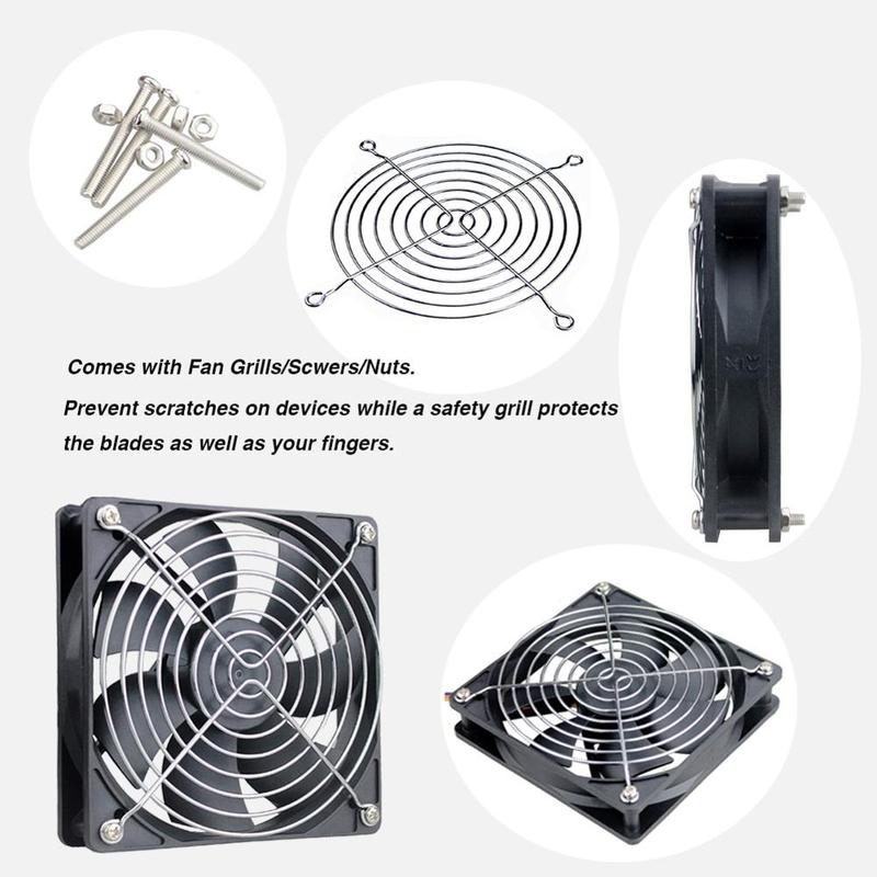 YOUNUON 5V 12V 24V Ventilator 120mm cu Rulment/Bila 120x120x25mm Ventilator Cooler DC Fără Perii pentru Carcasa PC Laptop Calculator