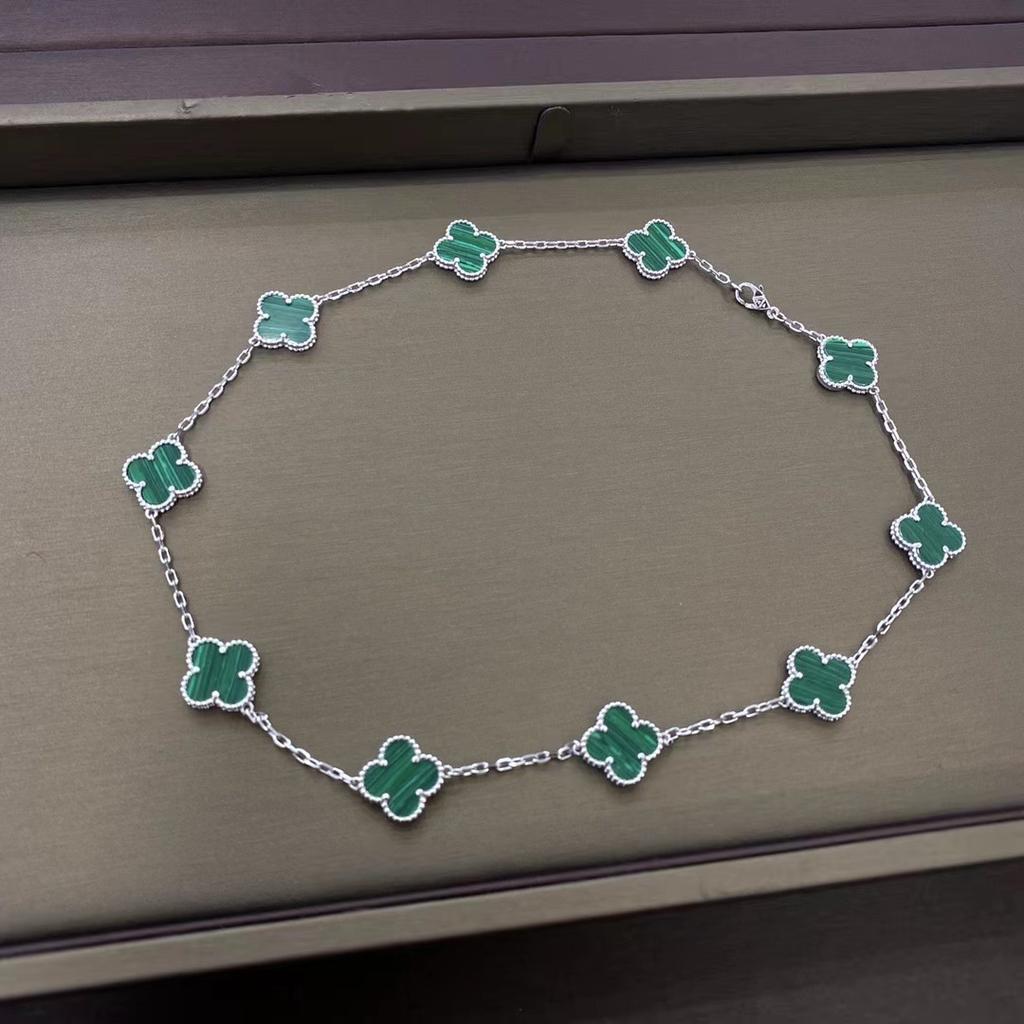 High Version of The Ten-flower Necklace Lucky Four-leaf Clover 10-flower Necklace Clavicle Chain Agate Women's Necklace