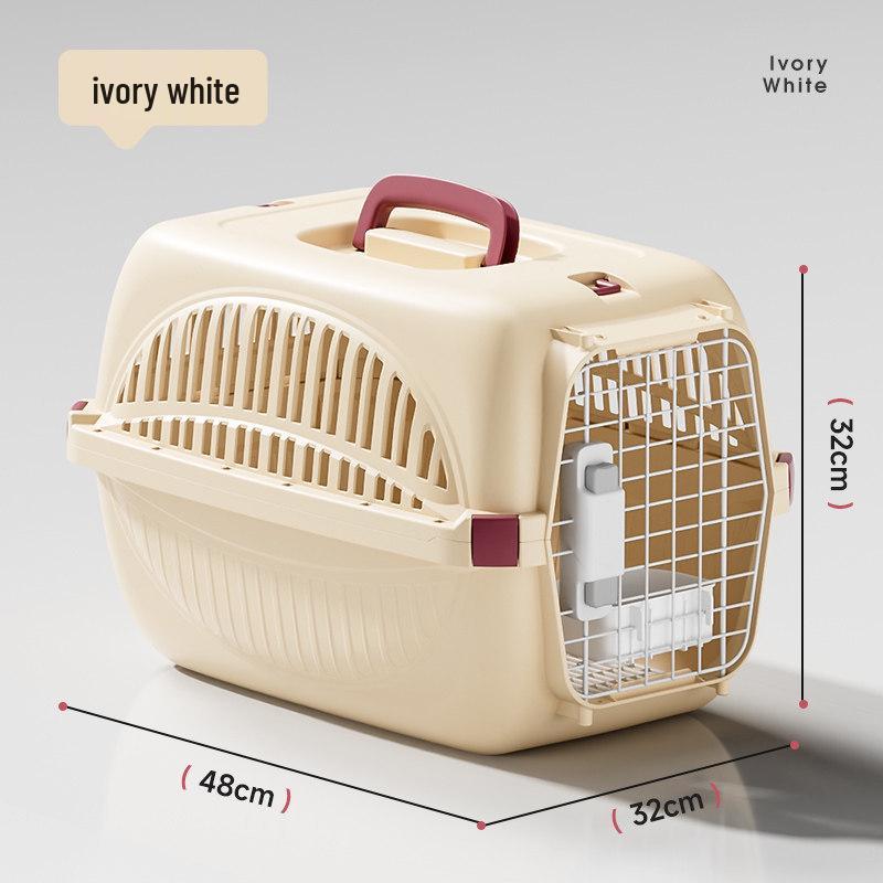 Transporteur de Chat Portable pour Avion – Cage en Plastique Portative pour Chat et Chien