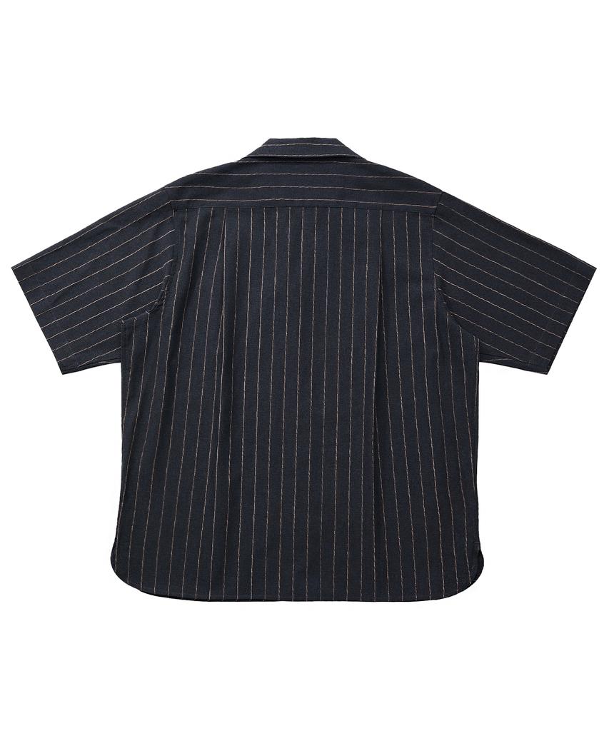 A NOTHING Stripe L-C Tailored 1/2 Shirt (Navy)