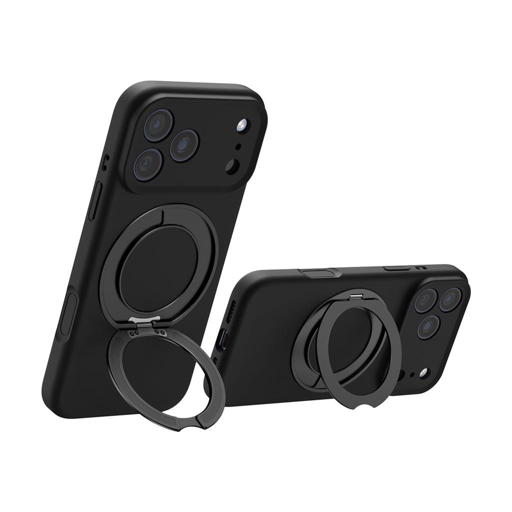 Liquid Silicone for Magsafe Magnetic Wireless Charging Phone Case for IPhone 17 16 Pro Max Rotate Ring Holder Protective Cover