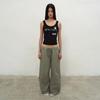 LCDC™ Washed String Wide-Leg Trousers (Khaki)