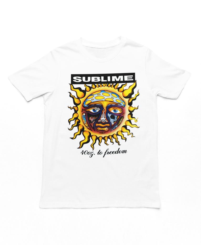 26 Sublime 40 Oz To Freedom Maglietta da Uomo Rock N Roll Concerto Classica Nuova Bianca Unisex