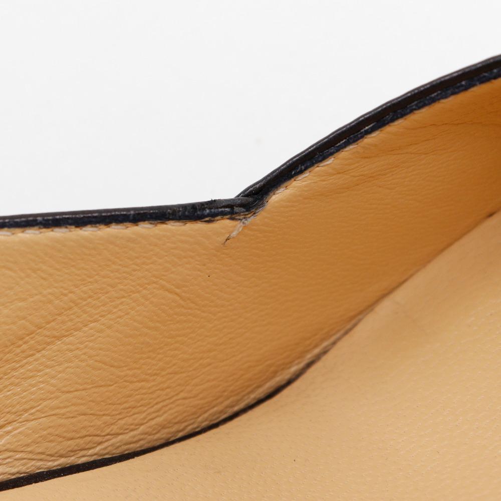 LOUIS VUITTON initial pumps Slingback Pointed toe pumps black leather Women Used