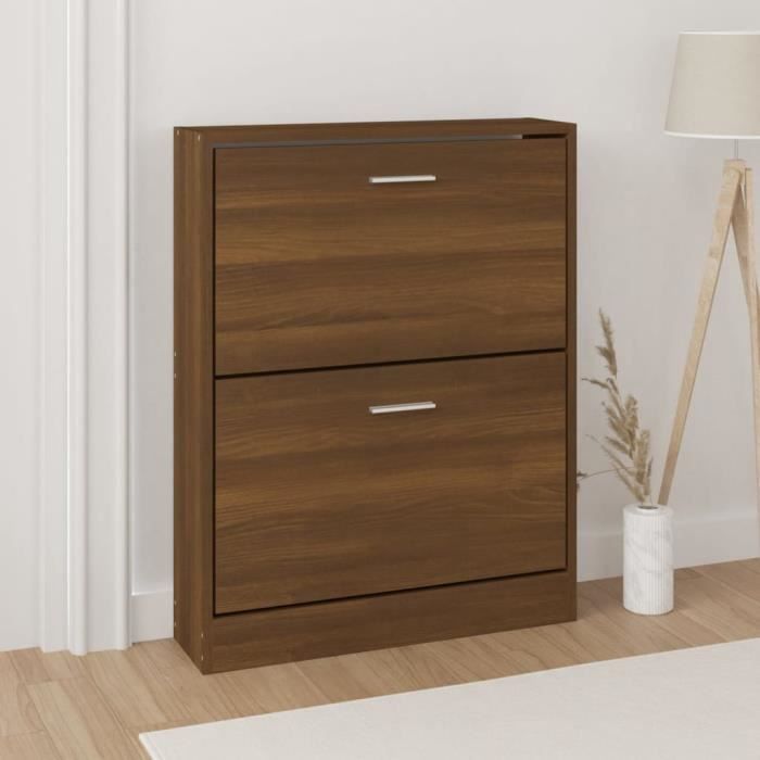 VidaXL Armoire à chaussures Chêne marron 59x17x81 cm Bois d'ingénierie 342541