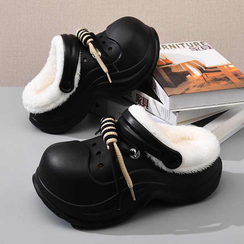 Fleece cotton shoes women's winter household warm non-slip slippers plush thickened wear-resistant non-smelly feet dirt-resistant external