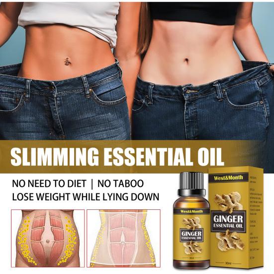Yousheng 30ml Body Slim Oil Easy to Use Rapid Penetration Mild Ginger Body Essential Oil for Women