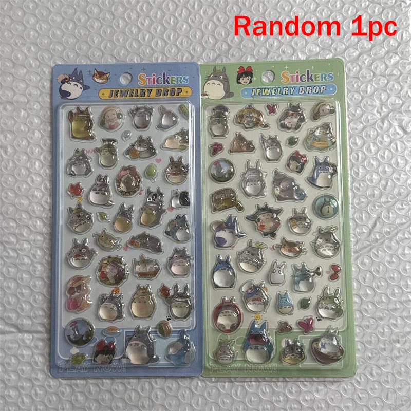 

Anime 3D Drop Relief Stickers Cute Cartoon Totoro Crystal Embossed Stickers Diy Journaling Stationery Decor Stickers Gifts (As shown-27330)-