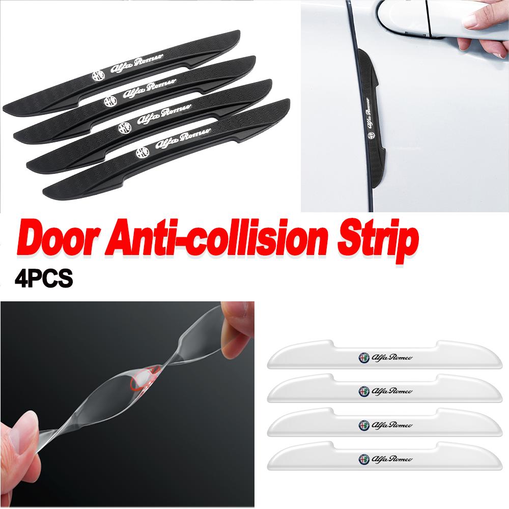 4 STKS RUBBERen Auto Bumper Anti-botsing Strips Deur Beschermer Sticker Auto Accessoire Voor Alfa Romeo Stelvio Sportiva GT 147 156