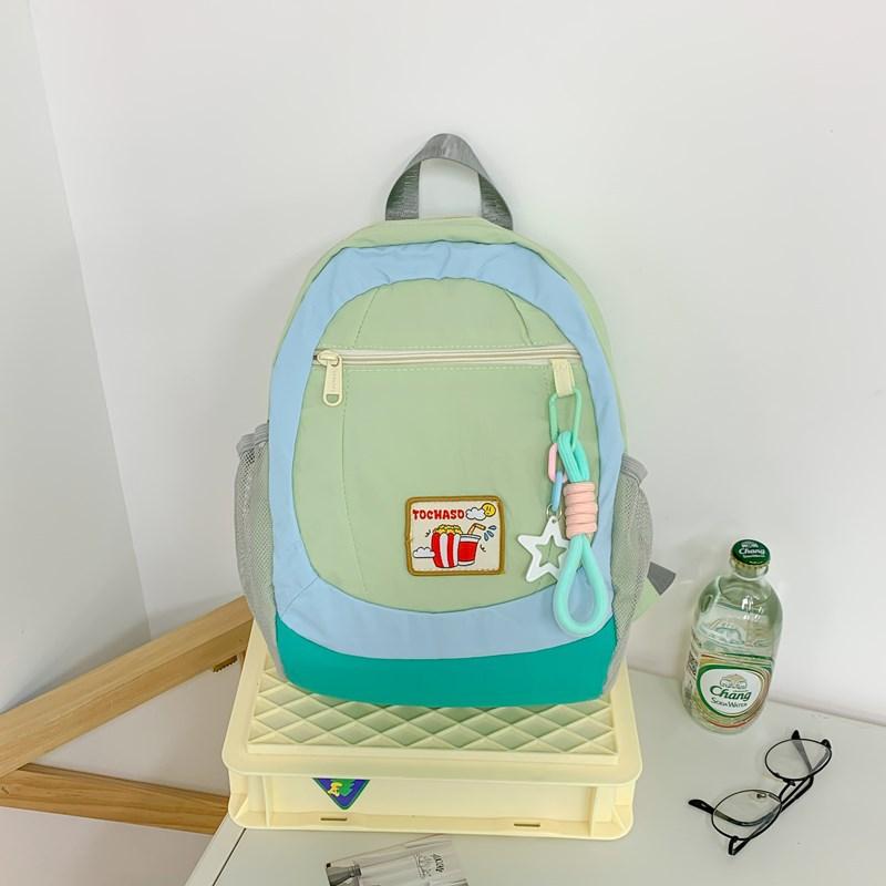 School bag summer new cute Korean children's research small backpack Coco love love ice cream contrasting color soft girl travel backpack