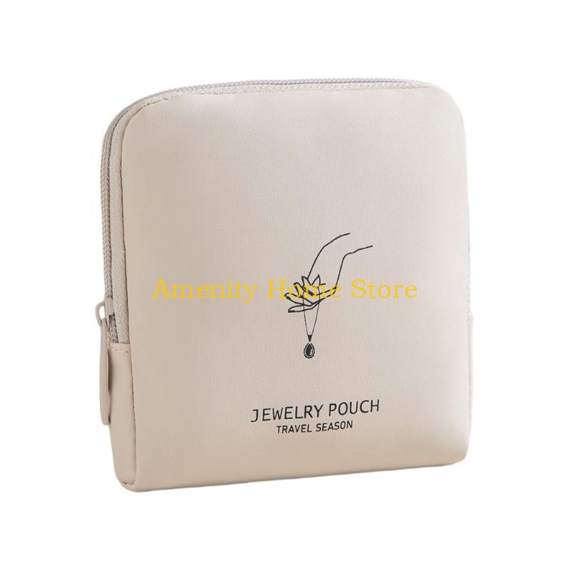 F26C Portable Elegant Jewelry Bag for Storage Waterproof Multi-Compartment for Earrings Bracelets
