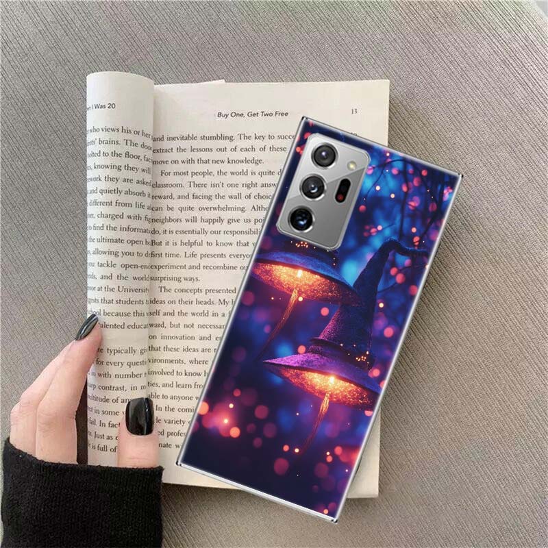 

Halloween Wizard Hat Horror Fun Phone Case For Samsung Galaxy S25 Edge S24 S23 FE S22 S26 Ultra S21 S20 S10 Plus Capa Soft Samsung S25 Plus