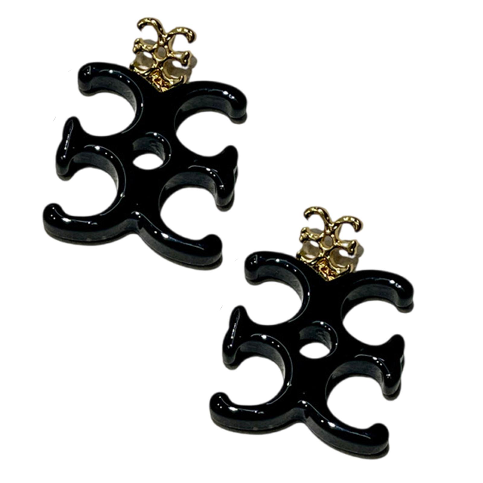 

Unique Statement Letter Earrings Colorful Resin Designs Portable for Parties and Everyday Wear Fashion Jewelry чёрный