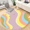 1pc Pastel Waves Office Round Area Rug, Indoor Mat Suitable For Office, Under Office Chairs Bedroom Living Room Home Decor, Room Deco 138