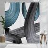 Abstract Turquoise Blue Printed Shower Curtain Modern Minimalist Contemporary For Bathroom Decor