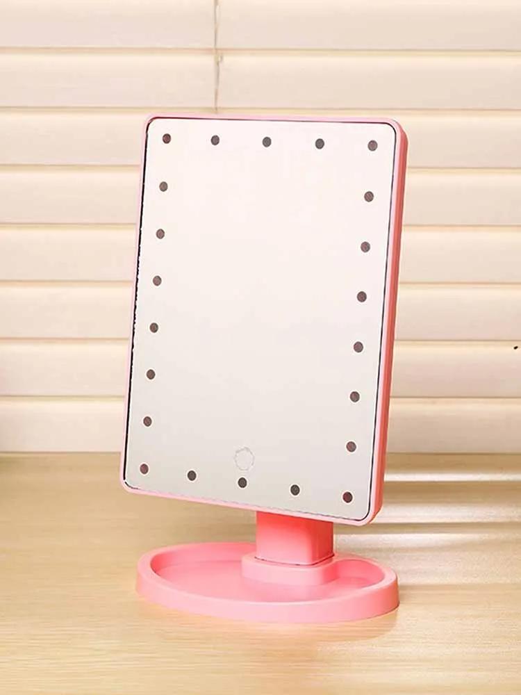 1 Polished Battery Powered LED Makeup Mirror Low Sensitivity Luminous Makeup Mirror with 180 ° Rotation and Touch Screen