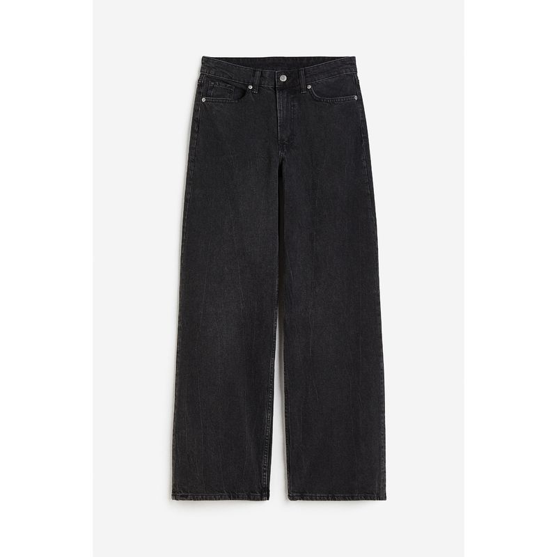 

HM Women s Jeans Autumn Plaid Straight-leg Fashion Loose Mid Waist Lazy Wide Leg Jeans 1152458