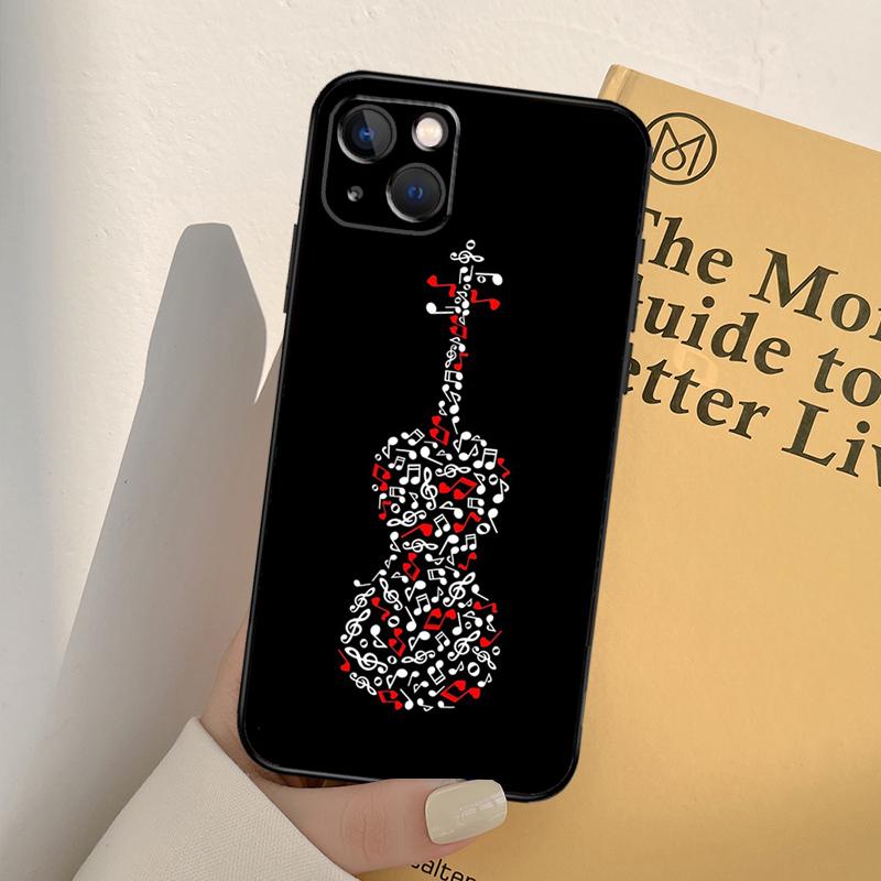 Musical Notes Violin Classical Phone Case For iPhone 17 16 15 14 11 12 13 Pro Max Mini XR 16e 15 16 Plus 17 Air Full Cover
