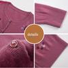 Autumn Winter Women's Wool Cardigan Round Neck Embroidered Knitted Jacket Cardigan Top