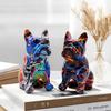 Cute French Bulldog Home Decoration, Handcrafted Resin Sculpture for Desk and Shelf Display