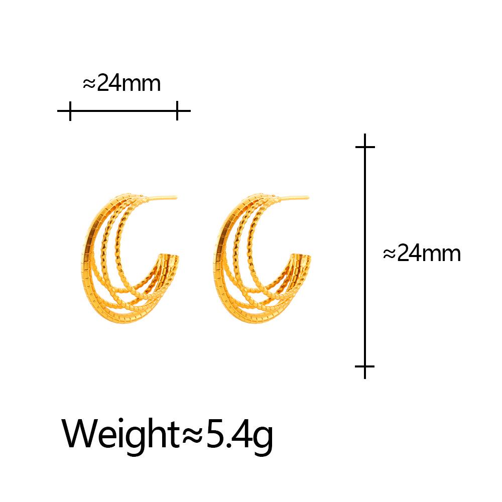 Geometric Multi-layer Matte Earrings: Elegant, Personalized Lightweight Design for Women