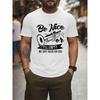 European Size Print Outdoor Sports T-shirt For Men, Casual Short Sleeve, Round Neck Top, Fashion Trendy Tee, Summer Comfortable Top For Everyday Wear