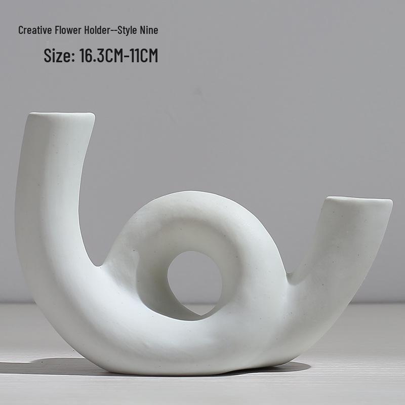 Nordic Style Ceramic Vase for Dried Flowers - Minimalist Creative Hydroponic Flower Container for Living Room Decor