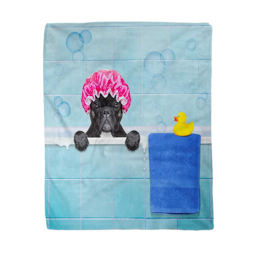 French Bulldog Dog Cute Ultra-Soft Flannel Printed Blanket Velvet Plush Throw Blanket Nap Cover High Quality Home Use Sofa Decor