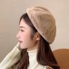 Fashionable Beret Soft and Skin Friendly Warm Hat Leisure Plush Hat  Summer