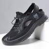 Men S Breathable Hollow Out Lace Up Casual Outdoor Slip On Versatile Lightweight Driving Sandals