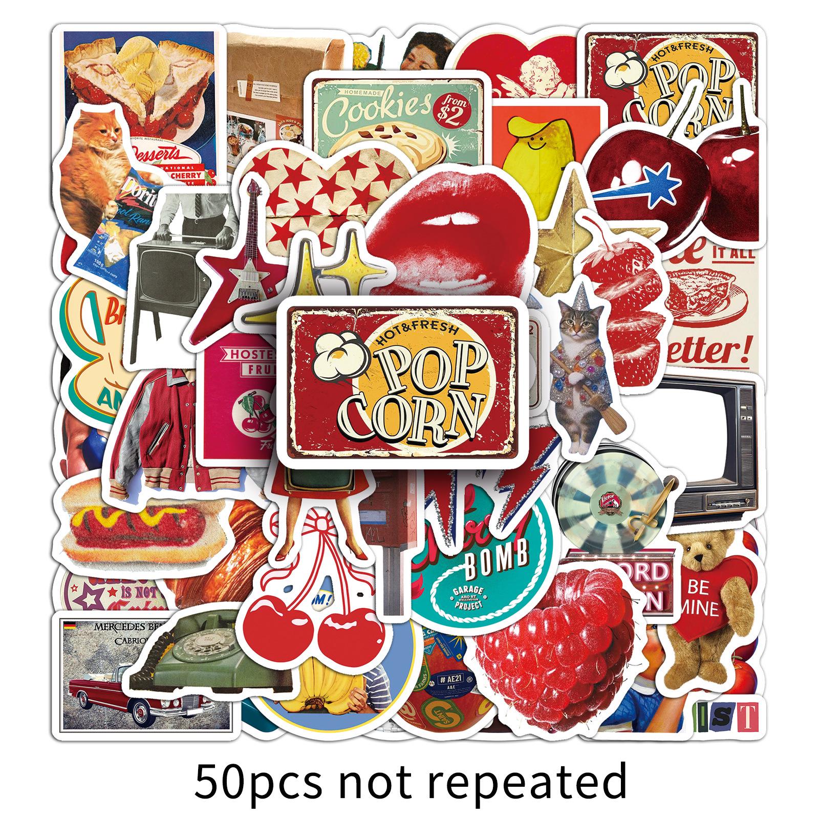 50PCS Retro American Graffiti Stickers: Personalized Cartoon Decor for Phones & Tablets