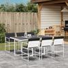 Vidaxl 7-Cz. Garden Furniture Set With Cushions, White, Textilene