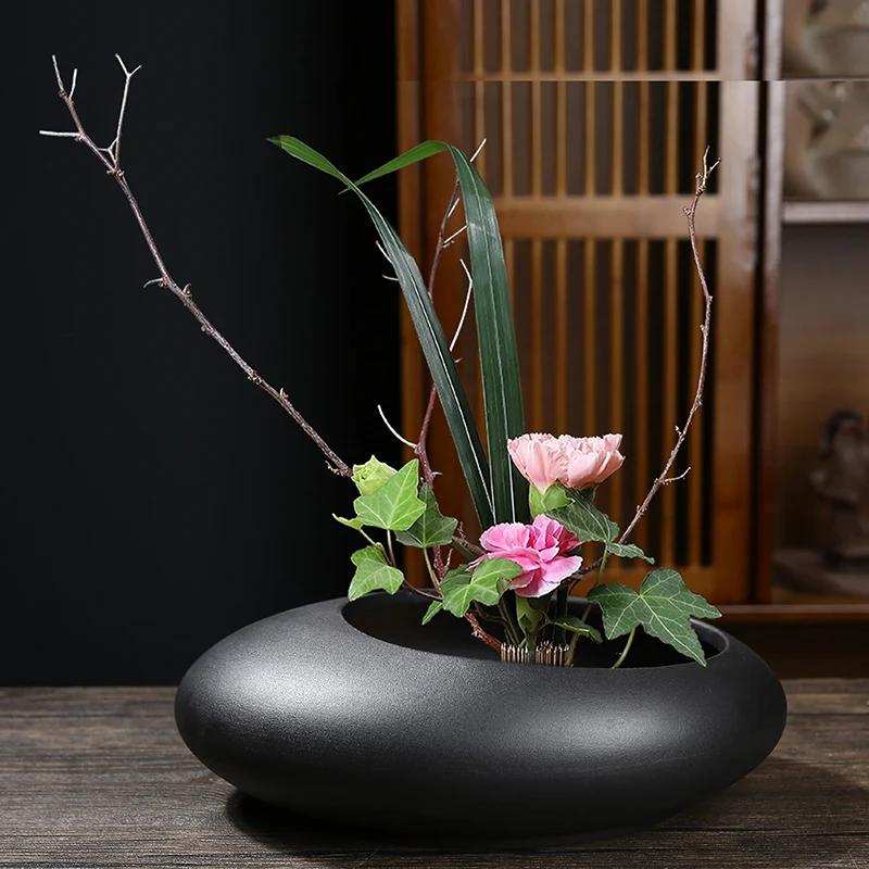 Creative Chinese Style Flower Arrangement Ware Ceramic Flowerpot Flower Vase Bonsai Floral Accessories Jianshan Tool Home Decora