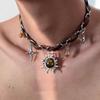 New One Piece Sun Shaped Leather Splicing Clavicle Chain Bohemian Vintage