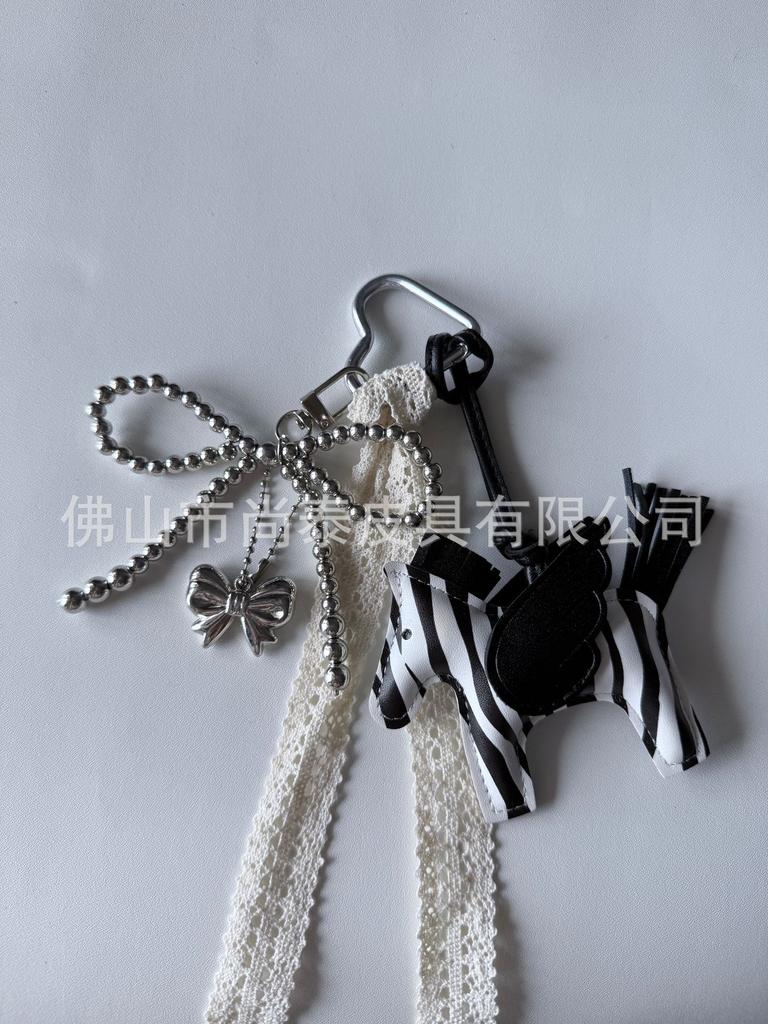 Angel Pegasus Pendant PU Leather Bag Pendant Key Bow Tassel Accessories Cute Cartoon Pendant