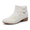 2025 Autumn/Winter Retro Ethnic Embroidered Chunky Heel Mid-Calf Women's Ankle Boots