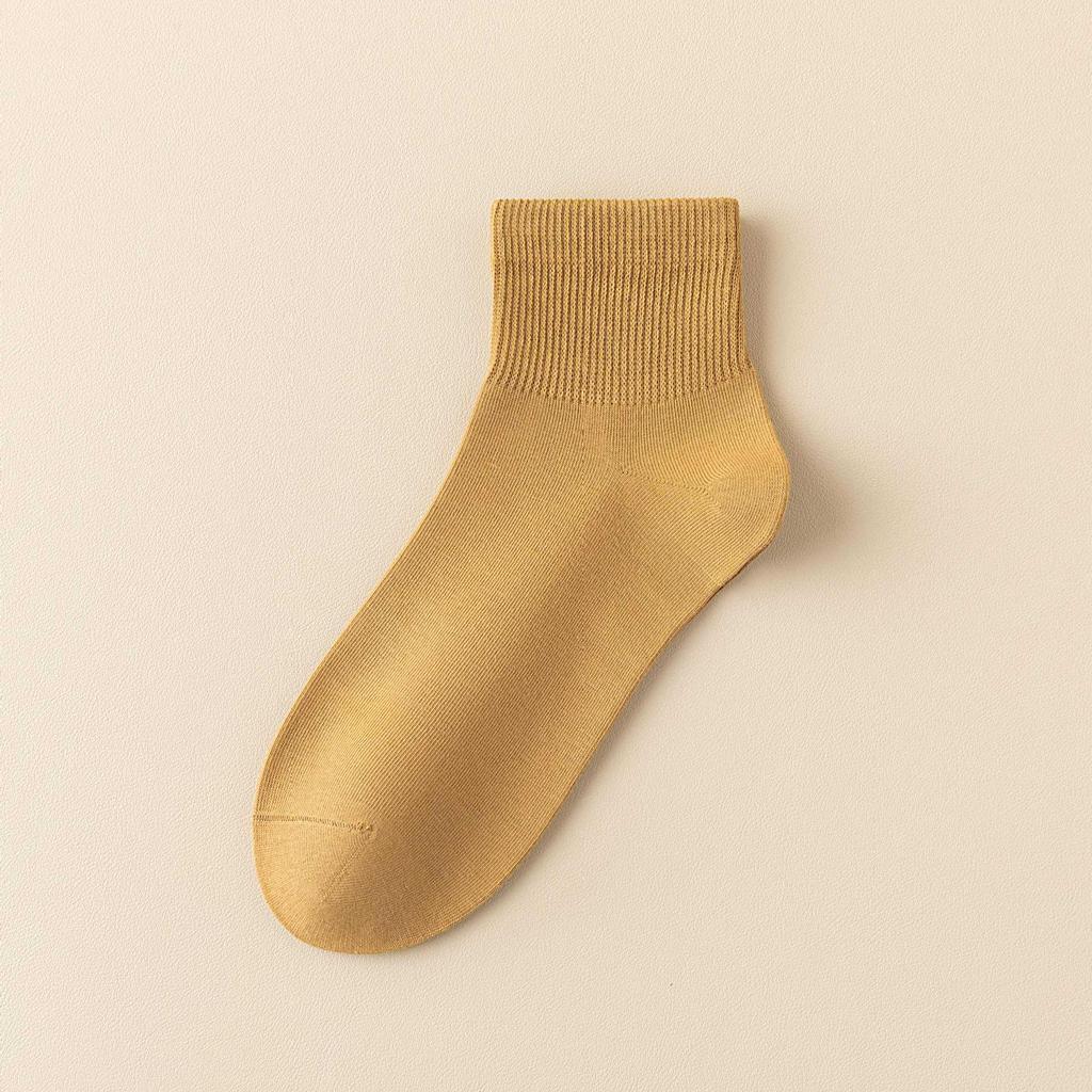 Men's Breathable Anti-Pilling Cotton Ankle Socks - Sweat-Absorbent and Solid Color with Seamless Toe