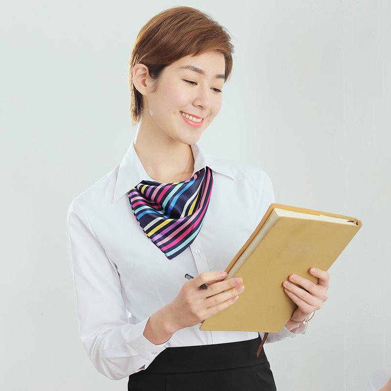 Women's 2025 Long-Sleeved White V-Neck Cotton Shirt - Slim Fit Professional Wear