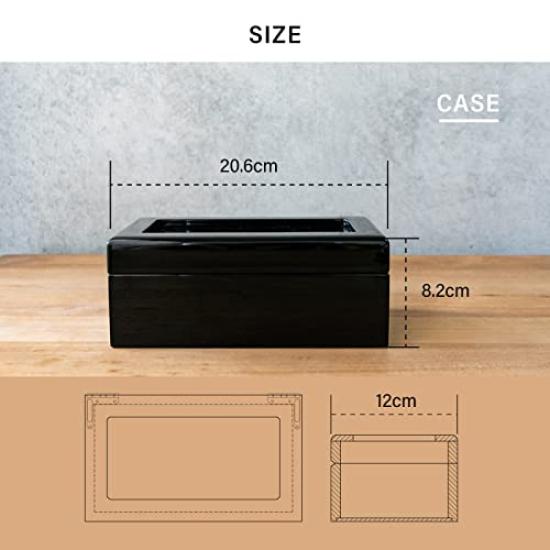 IGIMI Luxury Wooden Watch Box with Holds 3 Compatible with Regalo Nero Black IG-ZERO 40A-1W Window, Watches, (IG04020301001)