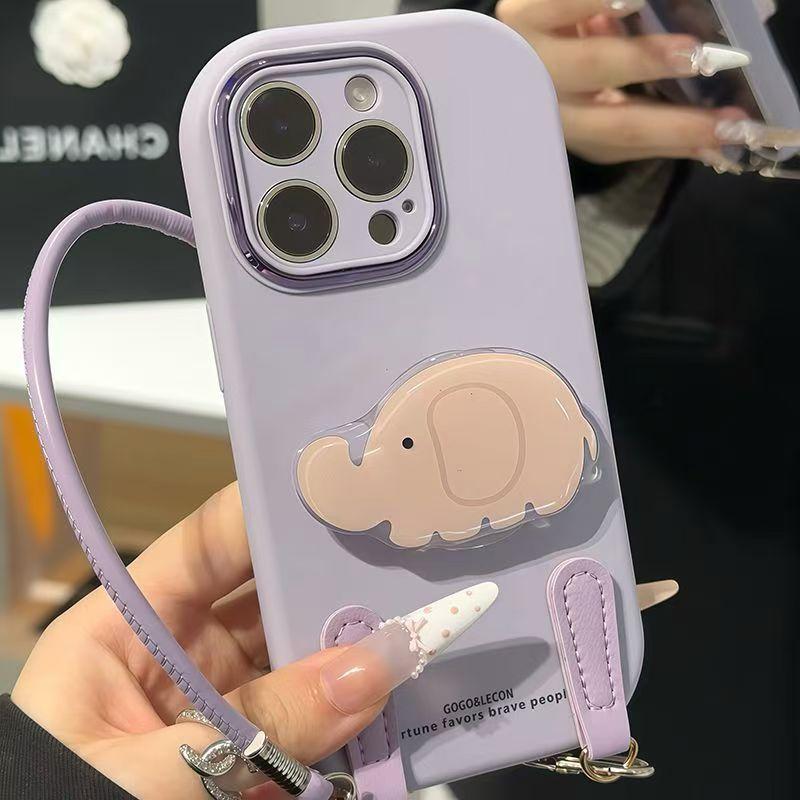 Cute Baby Elephant Bracket Is Suitable for Apple 17PROMAX Mobile Phone Case 15/16 Huawei Honor Mobile Phone Case All-inclusive.